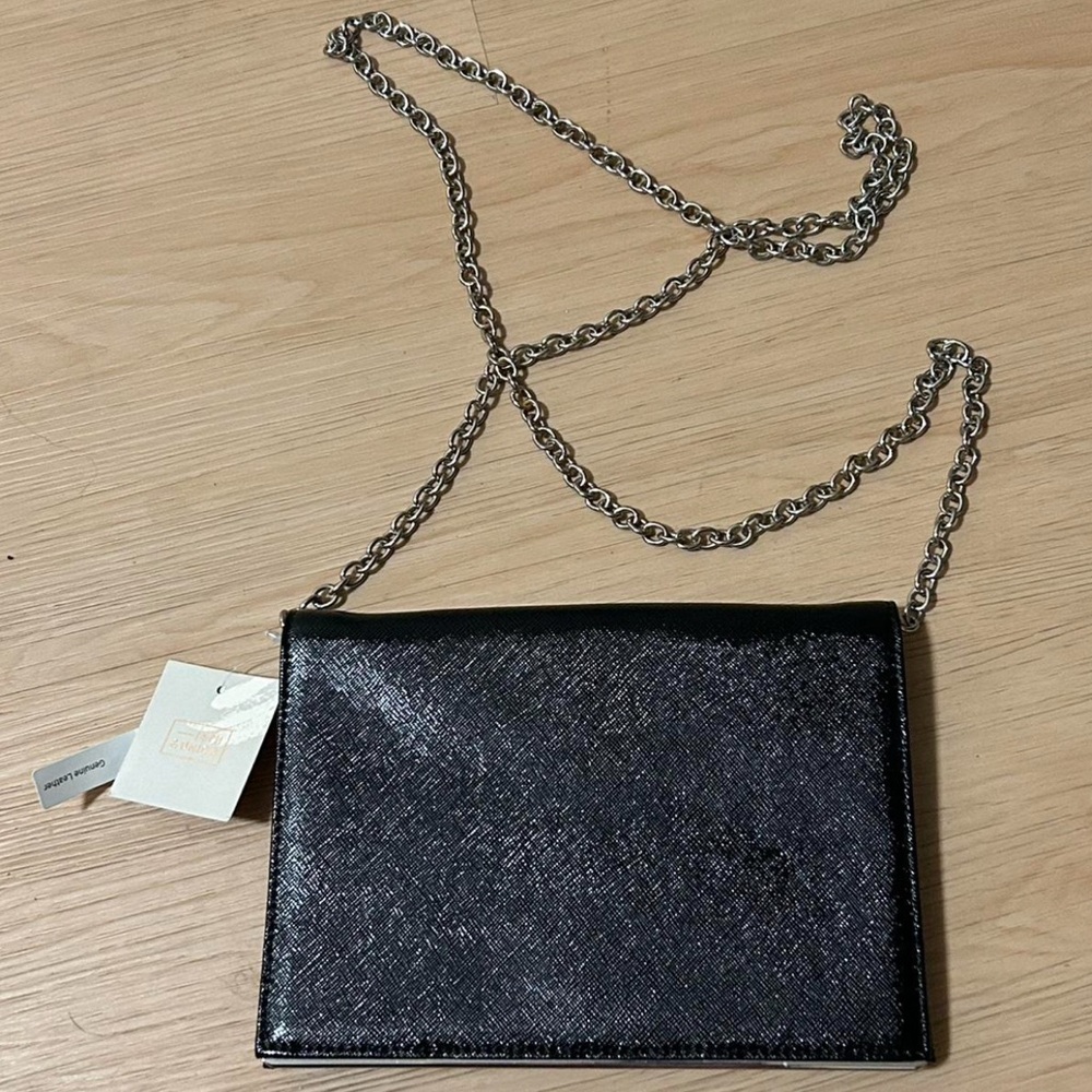 NWT Genuine Leather Chain Shoulder Bag